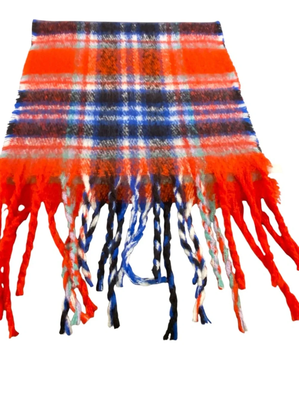 DSG NWT Stadium Blanket Fringed Button Closure Plaid Warm Cozy Scarf Shawl